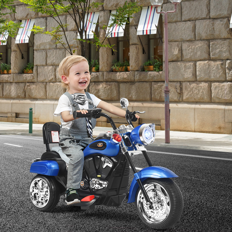3-Wheel Electric Motorcycle Tricycle for Kids with Rechargeable Battery