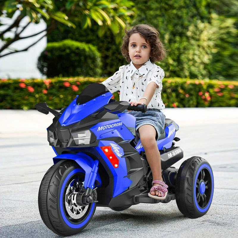 3-Wheel Electric Ride-On Motorcycle for Kids with Rechargeable 12V Battery