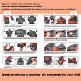 3-Wheel Electric Ride-On Motorcycle for Kids with Rechargeable 12V Battery