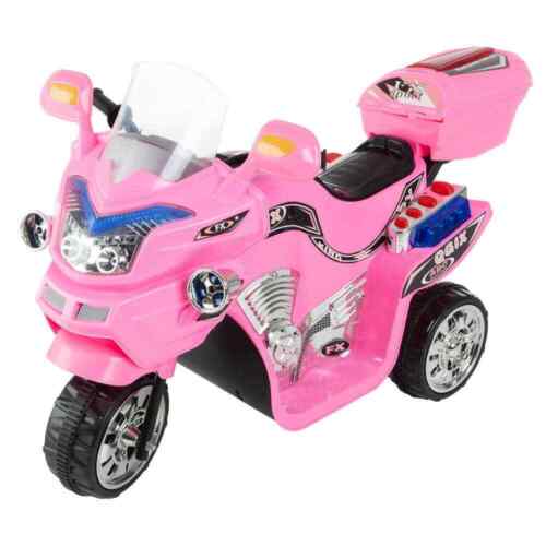3-Wheel Pink Battery Powered Motorcycle Ride-On Toy for Kids