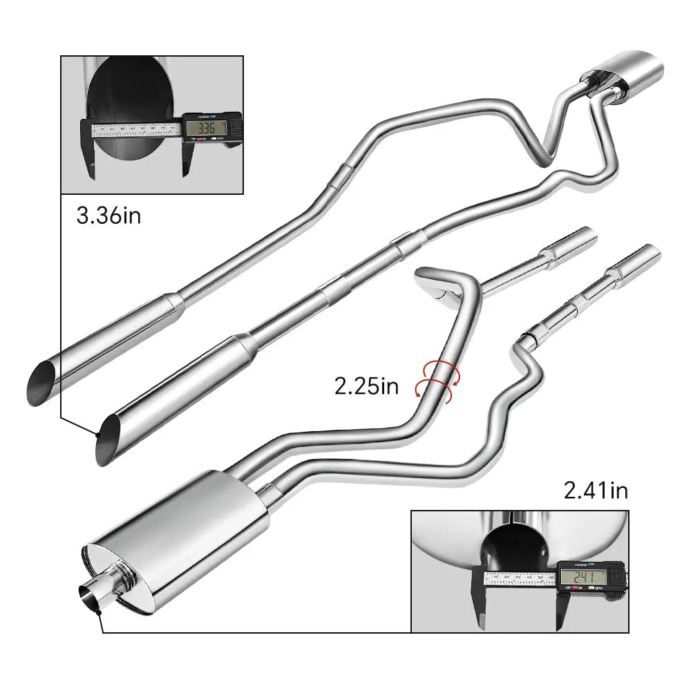 2004-2008 Ford F150 SuperCab/Super Crew Catback Exhaust System w/ 3.5-inch Muffler 4.6L 5.4L