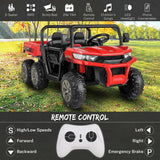 300W 24V 4WD 6 Wheels Ride On Car with Electric Dump Bed and LED&MP3 - 2 Seater Truck for Endless Fun!