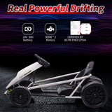 High-Speed Drifting Go Kart for Kids 8-12 Years - 24V Electric Ride-On with 8MPH Top Speed and Adjustable 14.3 Seat