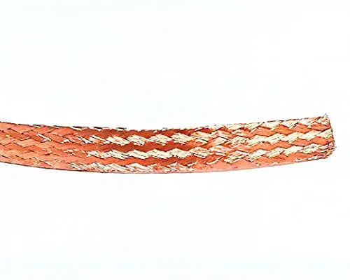 AC/DC WIRE AND SUPPLY Bare Copper Flat Braid Ground Strap Grounding 1/4" Width AC/DC WIRE AND SUPPLY