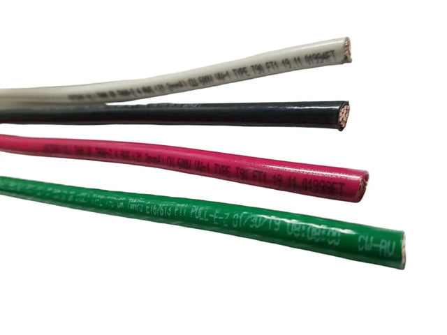 80' EA THHN THWN 4 AWG GAUGE BLACK WHITE RED COPPER WIRE + 80 4 AWG GREEN ACDC