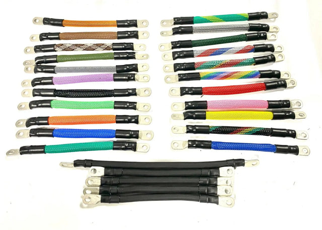 Ezgo battery Cables 1 GAUGE AWG golf cart TXT 36V BRAIDED 5pc Set COLOR CHOICES AC DC WIRE AND SUPPLY