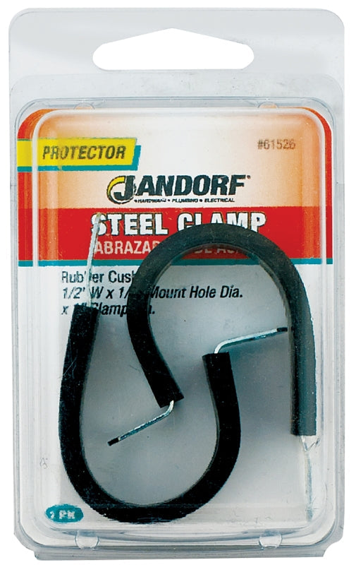 JANDORF CLAMP Steel Rubber Cushion 1/2X1 2 PK  61526 Jandorf