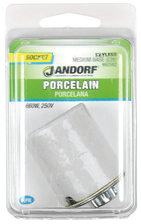 JANDORF Socket Porcelain Keyless with 1/8 IP Cap 60582 Jandorf