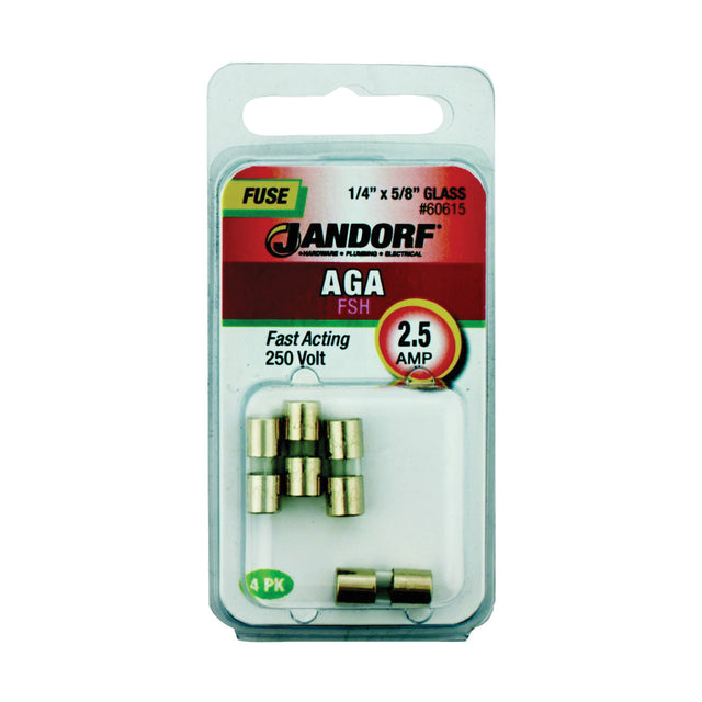 Jandorf Fast Acting 250 Volt 2.5 Amp Fuse #60615 Jandorf