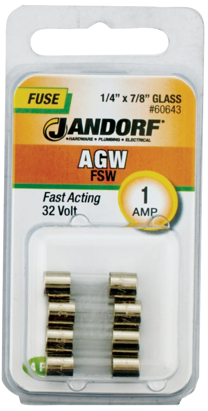 Jandorf Fast Acting 32 Volt 1 Amp Fuse #60643 Jandorf