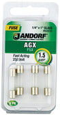 Jandorf Fast Acting 250 Volt 1.5 Amp Fuse #60656 Jandorf
