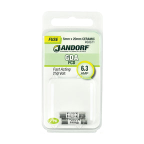 Jandorf Fast Acting 250 Volt 6.3 Amp Fuse #60671 Jandorf