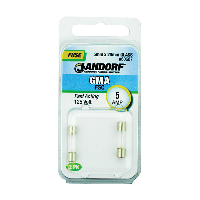 Jandorf Fast Acting 125 Volt 5 Amp Fuse #60687 Jandorf