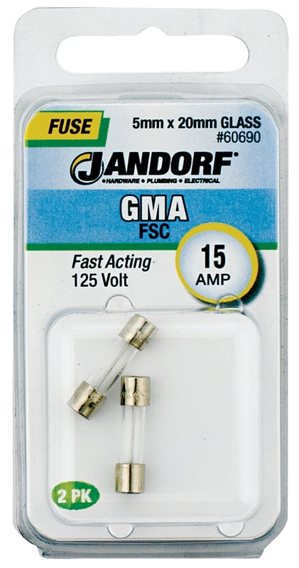 Jandorf Fast Acting 125 Volt 15 Amp Fuse #60690 Jandorf