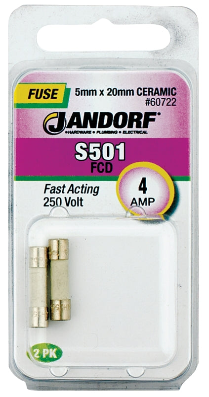 Jandorf Fast Acting 250 Volt 4 Amp Fuse #60722 Jandorf
