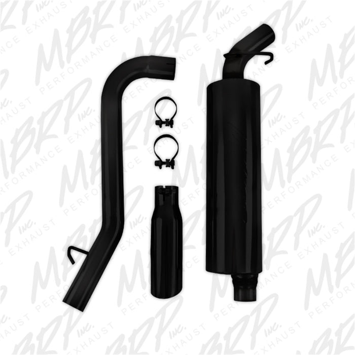 MBRP 97-99 Jeep Wrangler (TJ) 4 cylindres en ligne 2,5 L, 6 cylindres en ligne 4,0 L 2 1/2 po Cat Back Single Side Revêtement noir