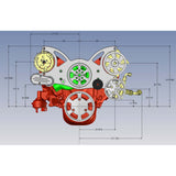 GM SB Compatible Front Accessory Drive - Full Serpentine with Alternator | AC | Power Steering | Water Pump | Brackets and Bolts