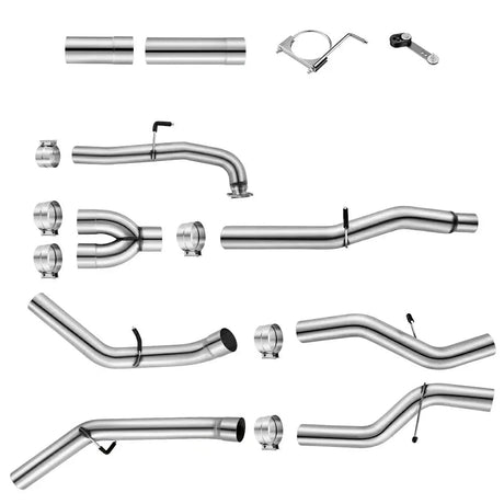 5 Inches Downpipe Back Dual 2017-2019 L5P 6.6L Duramax DPF Delete Race Pipe GM 2500/3500