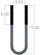 U Bolt, 5/8 X 3 1/2 X 10