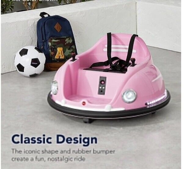 360 Degree Spin Bumper Car Toy for Kids with Remote Control and Safety Harness