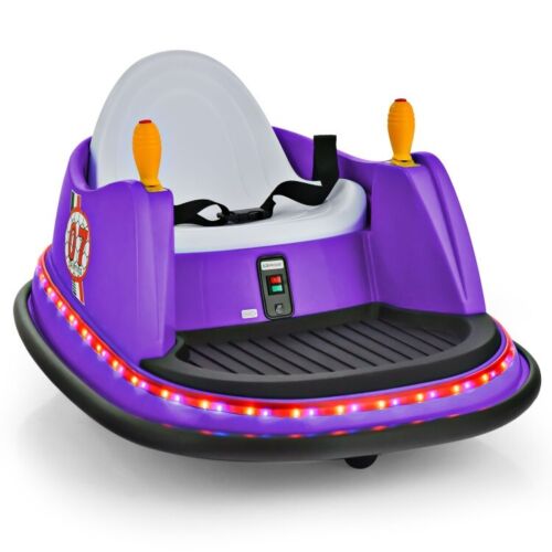 360 Degree Spin Kids Ride On Bumper Car with Remote Control - 12V Race Toy