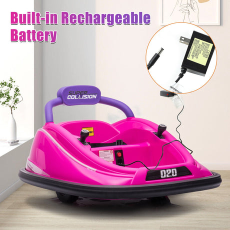 360° Electric Bumper Car for Kids & Toddlers with Remote Control - 2 Modes