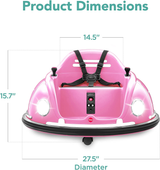 360° Electric Bumper Car for Kids (1.5-6 Years) with Parental Remote Control