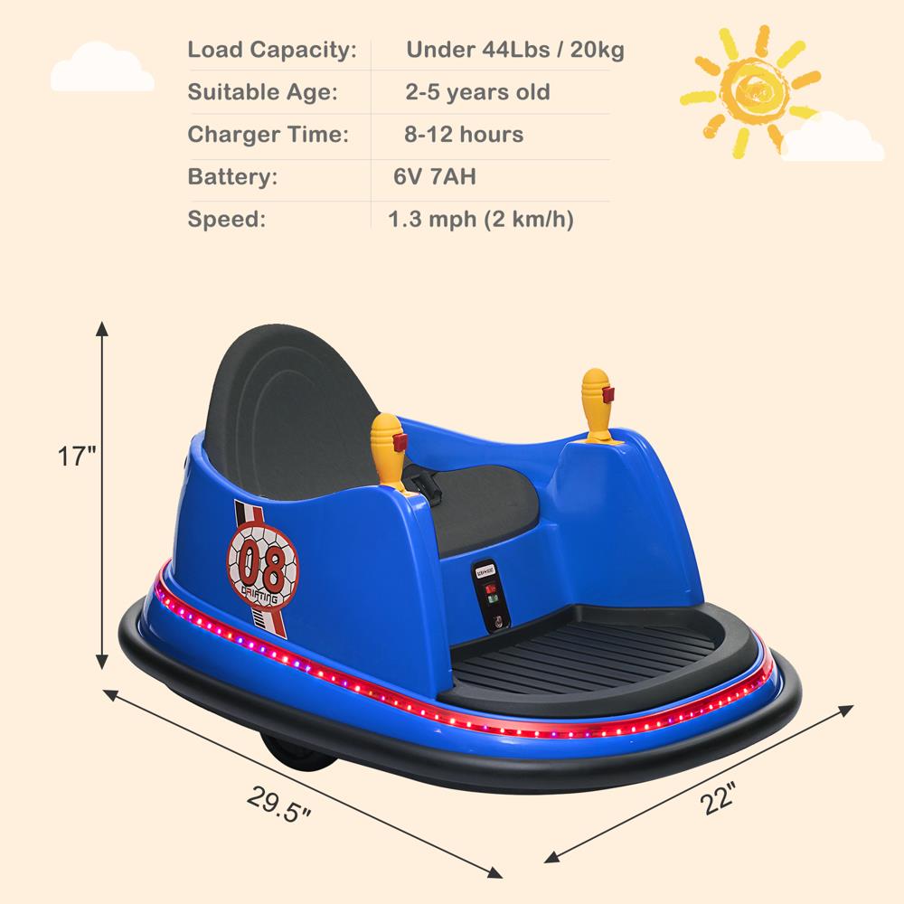360° Electric Bumper Car for Kids - Battery Powered Ride-On Toy