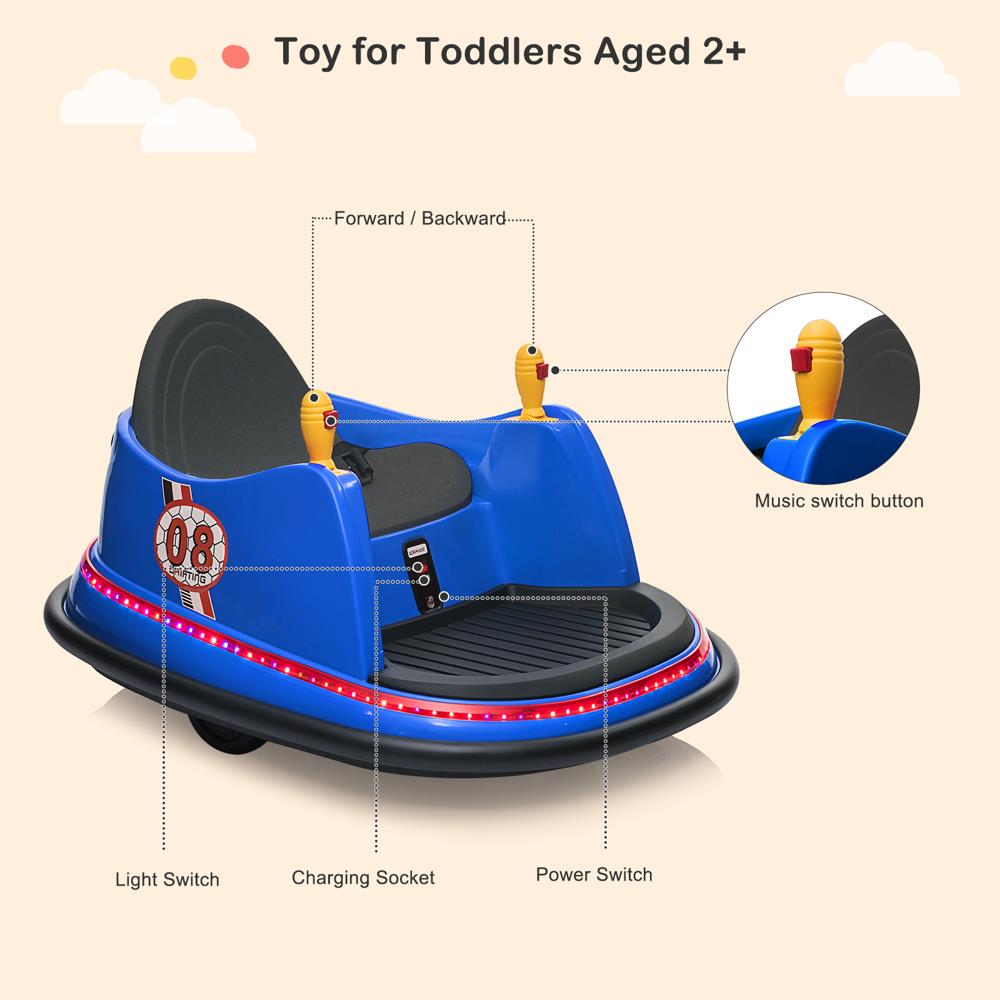 360° Electric Bumper Car for Kids - Battery Powered Ride-On Toy