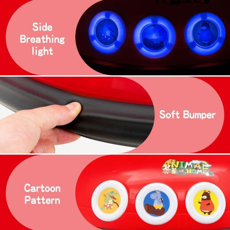 360° Electric Bumper Car for Kids with Remote Control and LED Lights - 12V Ride-On Vehicle