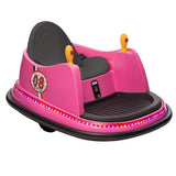 360° Remote Control Pink Bumper Car Ride-On Toy for Kids Ages 6 and Up