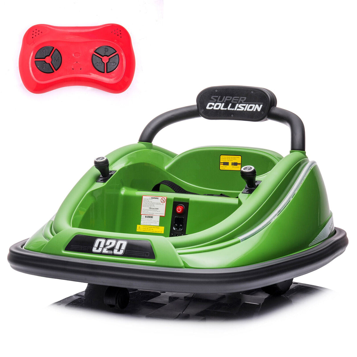 360° Spin Electric Bumper Car for Kids & Toddlers with Remote Control - 2 Modes, 12V Power