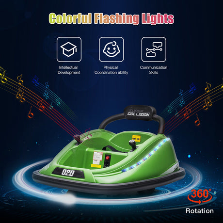 360° Spin Electric Bumper Car for Kids & Toddlers with Remote Control - 2 Modes, 12V Power