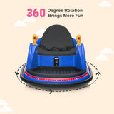 360 Spin Electric Bumper Car for Kids with LED Lights - 6V Battery Powered