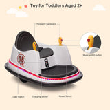 360 Spin Electric Bumper Car for Kids with LED Lights - 6V Battery Powered