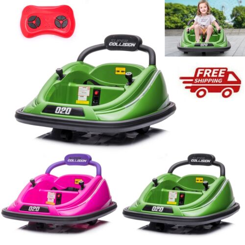 360° Spin Electric Bumper Car for Kids with Remote Control - 12V Electric Vehicle Toy