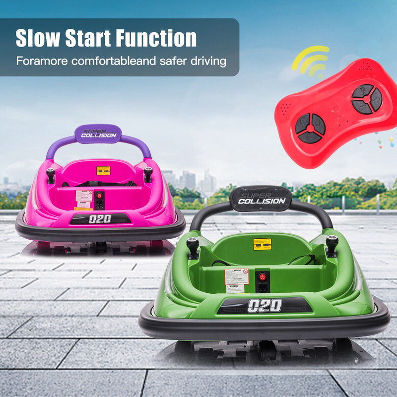 360° Spin Electric Bumper Car for Kids with Remote Control and LED Lights