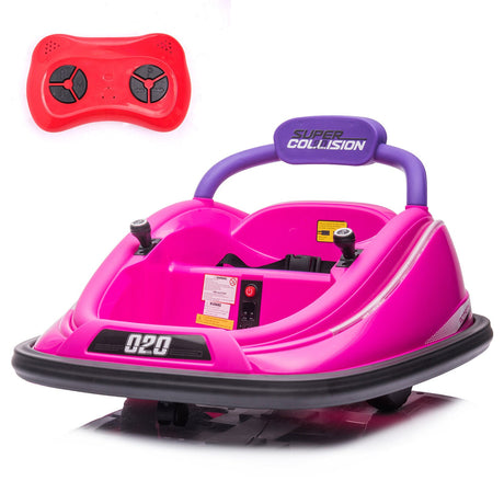 360° Spinning Electric Bumper Car for Kids with Remote Control - 12V Ride-On Toy
