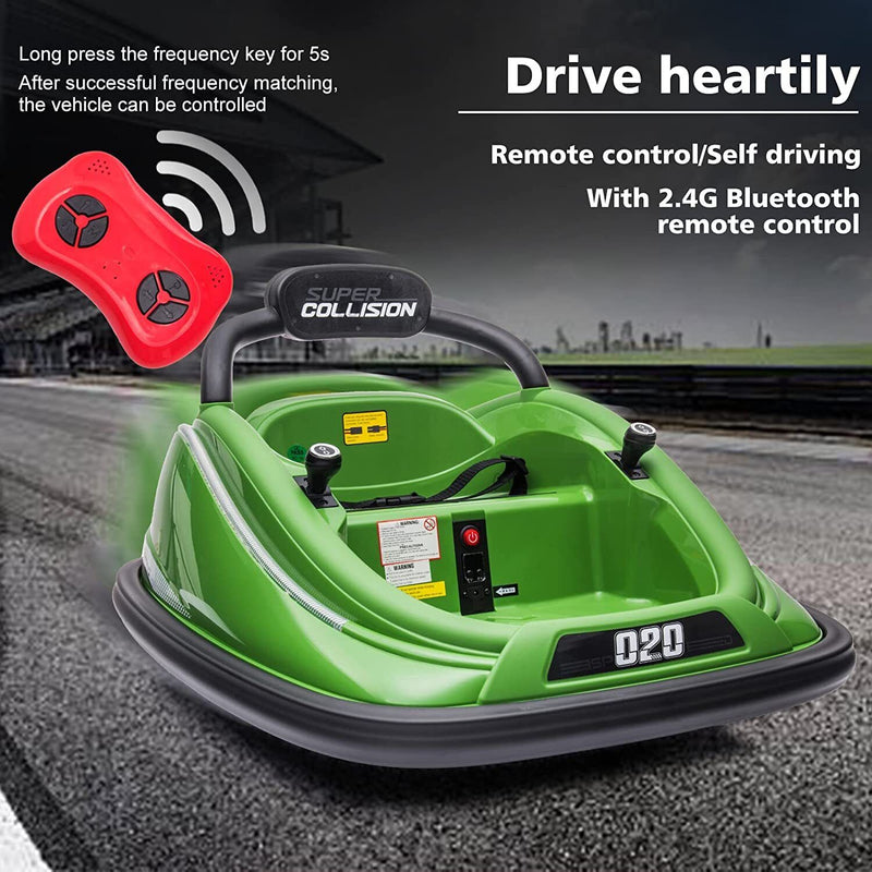 360° Spin Electric Bumper Car for Kids with Remote Control and LED Lights