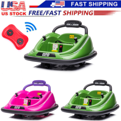 360° Spin Electric Bumper Car for Kids with Remote Control and LED Lights