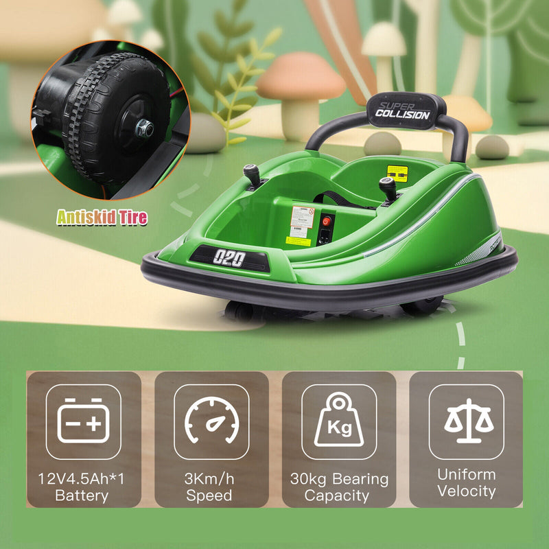 360° Spin Electric Ride-On Car for Kids with Parent Remote Control - Bumper Vehicle Toy (12V)