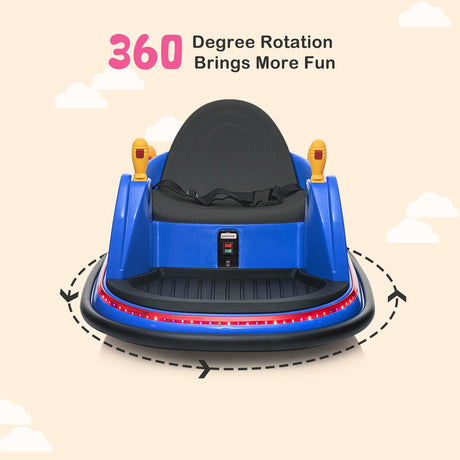 360° Spin Race Bumper Car for Kids Ages 2-5 with 6V 7AH Battery and 1.3 MPH Speed