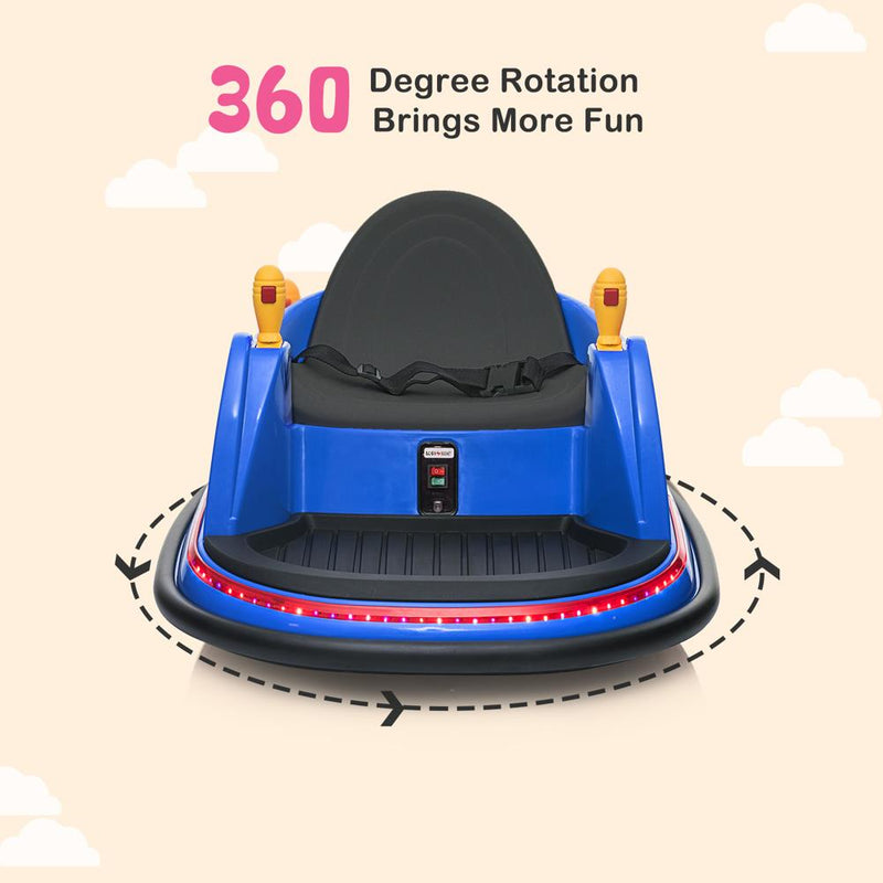 360° Spin Race Bumper Car for Kids Ages 2-5 with 6V 7AH Battery and 1.3 MPH Speed