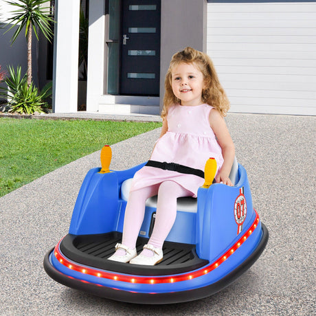 360° Spin Race Bumper Car for Kids with Remote Control - Blue