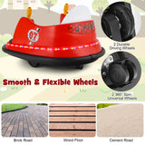 360° Spin Race Bumper Car for Kids with Remote Control - Red, 12V Vehicle