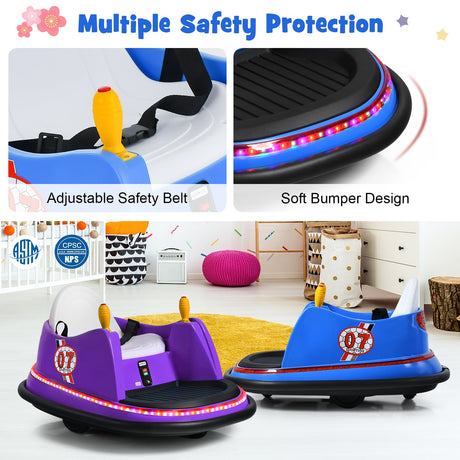 360° Spin Race Bumper Car Ride-On Toy for Kids with Remote Control - 12V Vehicle