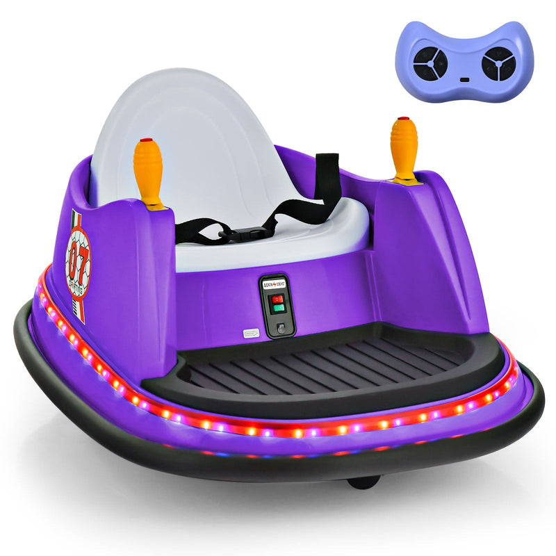 360° Spin Race Bumper Car Ride-On Toy for Kids with Remote Control - 12V Vehicle