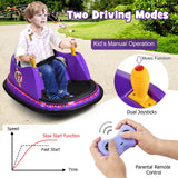 360° Spin Race Bumper Car Ride-On Toy for Kids with Remote Control - 12V Vehicle