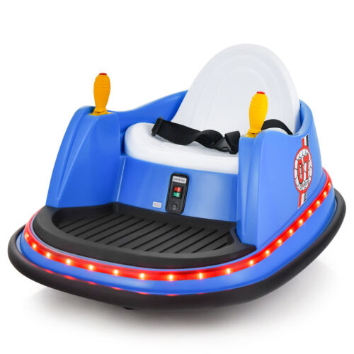 360° Spin Race Bumper Car Toy with Remote Control - 12V Blue Vehicle for Kids