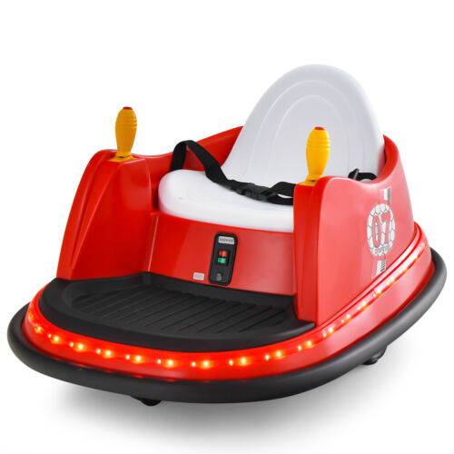 360° Spin Race Bumper Car Toy with Remote Control - 12V Red Vehicle for Kids